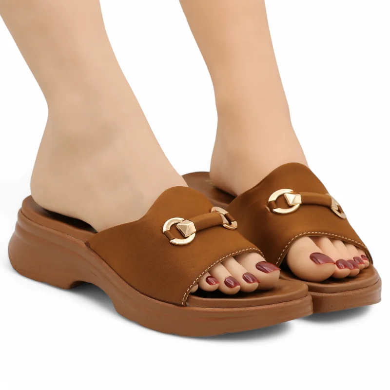 Men's slippers with a padded collar for comfort M0595 wedge sole