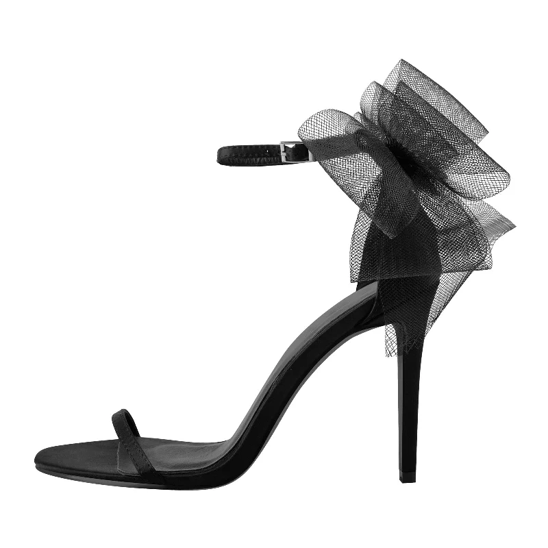 Men's sandals with a pointed toe for a stylish look Men's sandals with a pointed toe for a stylish look Single Band Ankle Strap Mesh Bow Stiletto Sandals