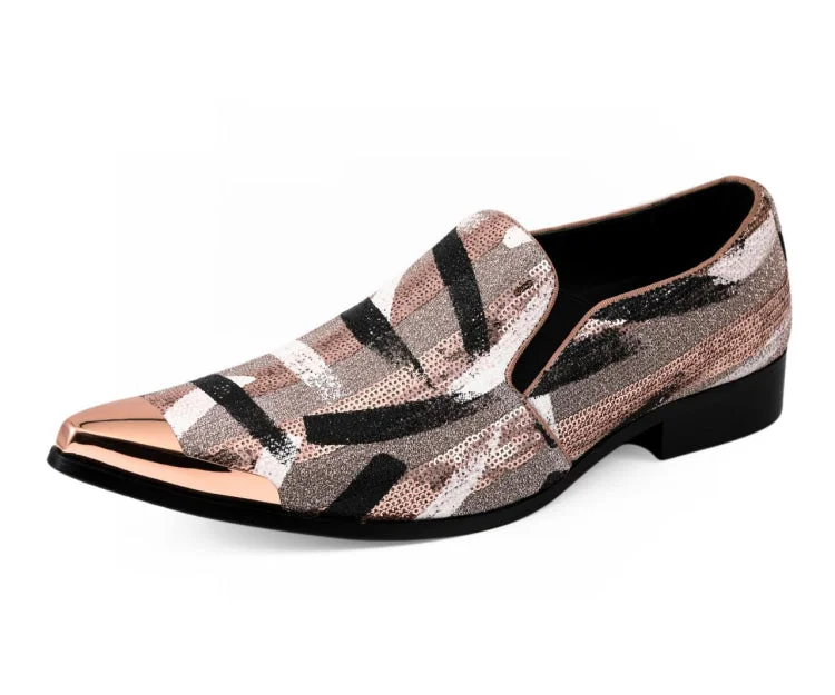 Men's formal shoes with a leather sole and heel Nelson Rose Gold