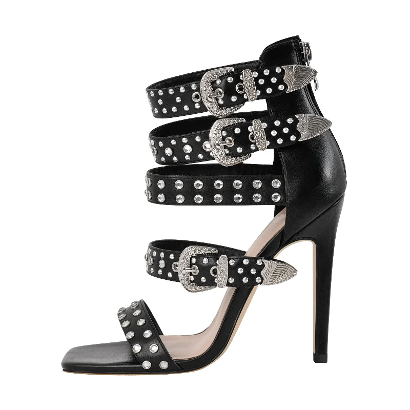 Flip - flop style men's sandals for beach wear Flip - flop style men's sandals for beach wear Square Toe Rivet Buckle Straps Sandals