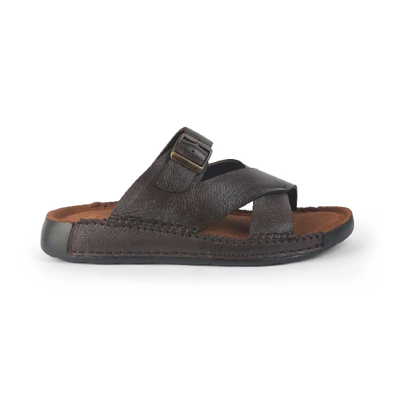 Men's sandals with a stretchy strap for a better fit Men's sandals with a stretchy strap for a better fit Tresmode Vagri Brown Men's Sandals