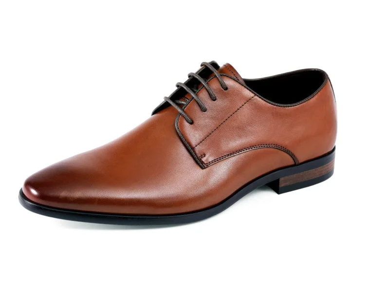 Men's formal shoes with a leather lining for breathability AG610 Tan