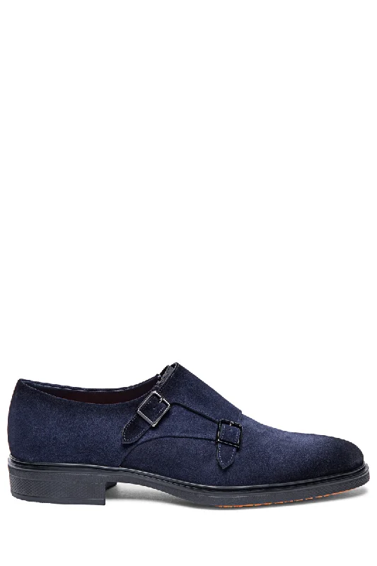 Men's leather formal Oxford shoes with a cap toe Easy Double-Buckle Shoe