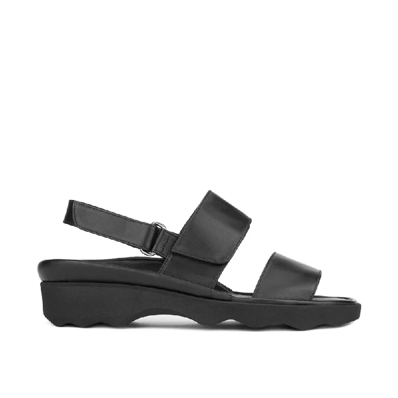 Men's sandals with a wide strap for support Men's sandals with a wide strap for support BARTON BLACK LEATHER
