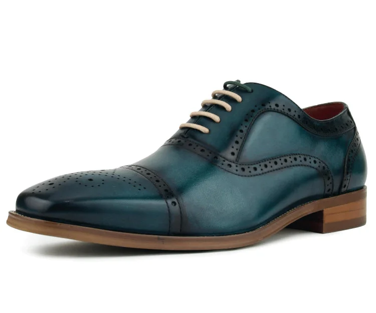 Men's formal shoes with a buckle closure AG114 Teal