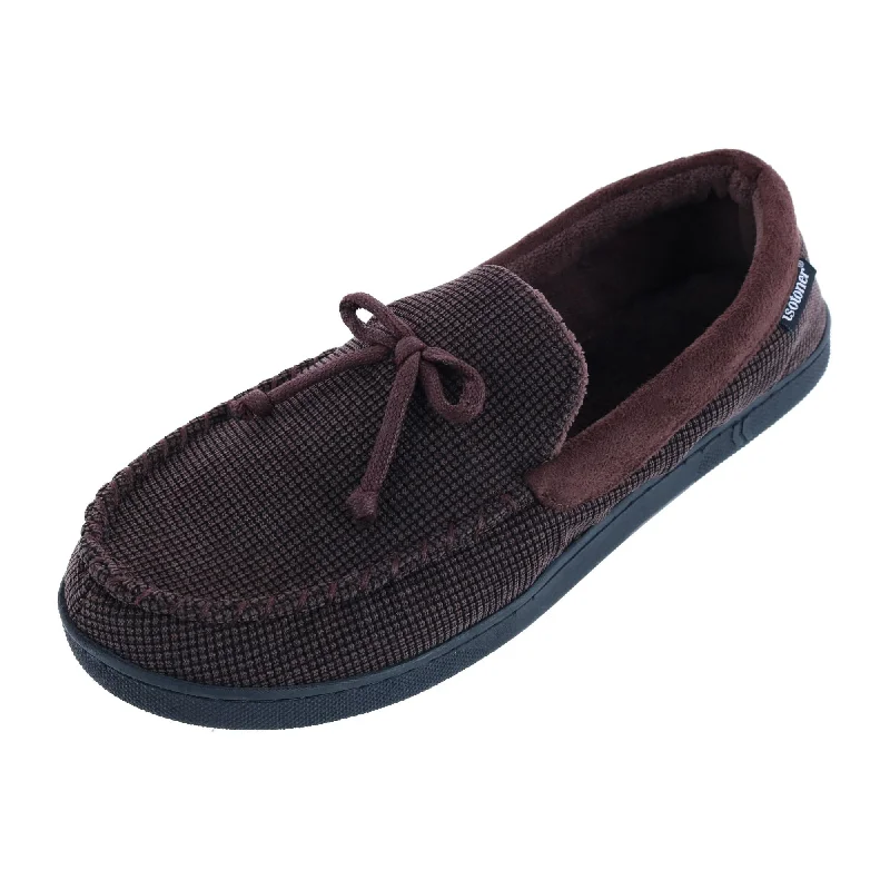 Men's slippers with a Velcro closure for easy on and off Men's Mini Box Cord Luke Moccasin Slipper