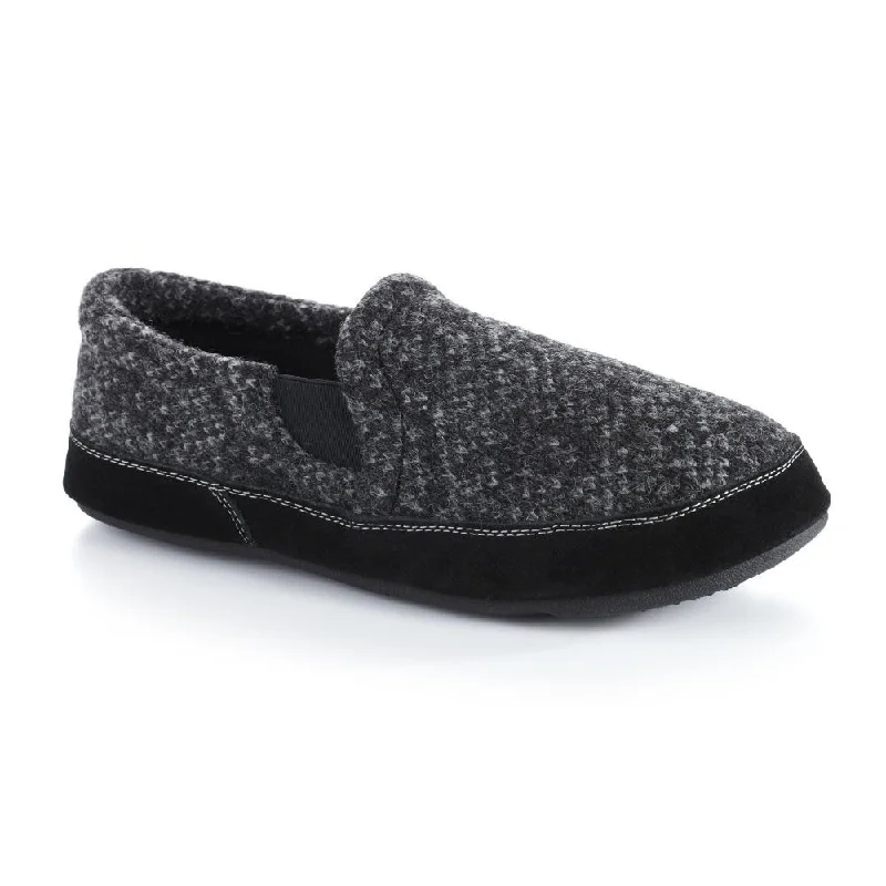 Men's slippers with a logo patch on the side Fave Gore - Black Tweed