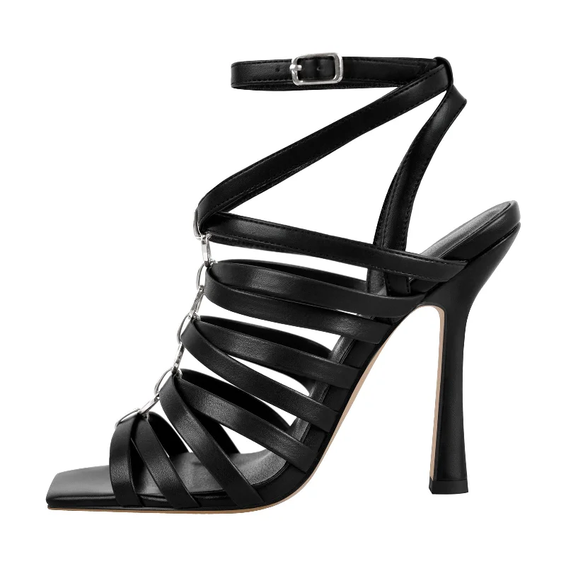 Men's sandals with a buckle closure Men's sandals with a buckle closure Open Toe Gladiator Hoof Heels Sandals