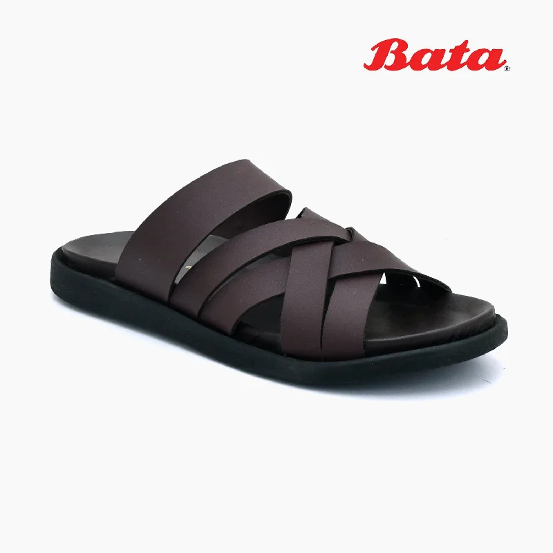 Leather men's slippers with a mule style Bata - Men