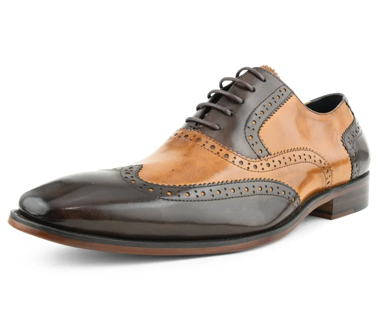Men's formal shoes with a double monk strap AG100 Brown