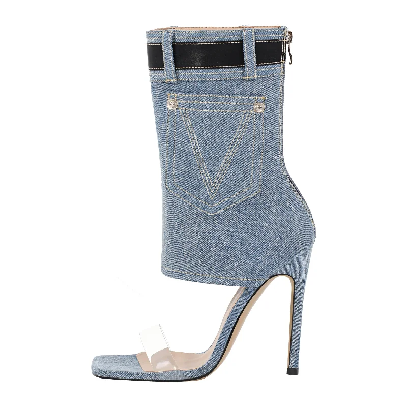 Men's sandals with a buckle closure Men's sandals with a buckle closure Denim Square Toe Stiletto Ankle Sandals