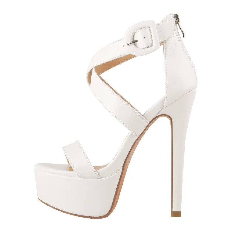 Men's sandals with a rubber sole for traction Men's sandals with a rubber sole for traction Round Toe Platform Buckle Ankle Strap Stiletto Sandals