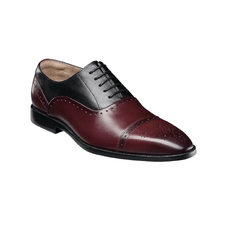 Men's leather formal Oxford shoes with a cap toe STACY ADAMS: Reynolds Oxford 25670