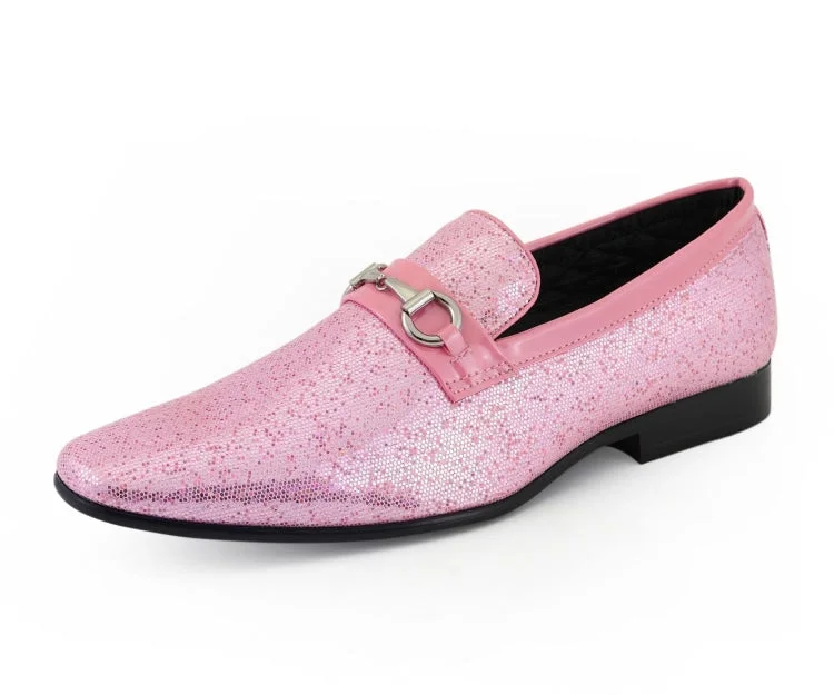 Men's leather formal Oxford shoes with a cap toe Sutton Pink