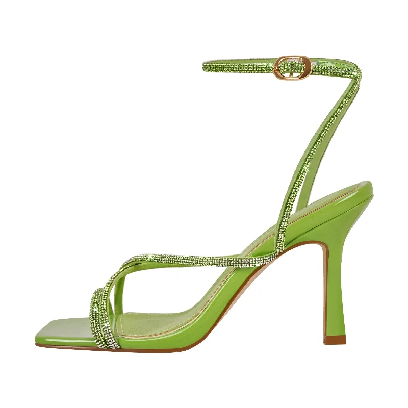 Men's sandals with a pointed toe for a stylish look Men's sandals with a pointed toe for a stylish look Square Toe Rhinestone Ankle Strap Stiletto Sandals