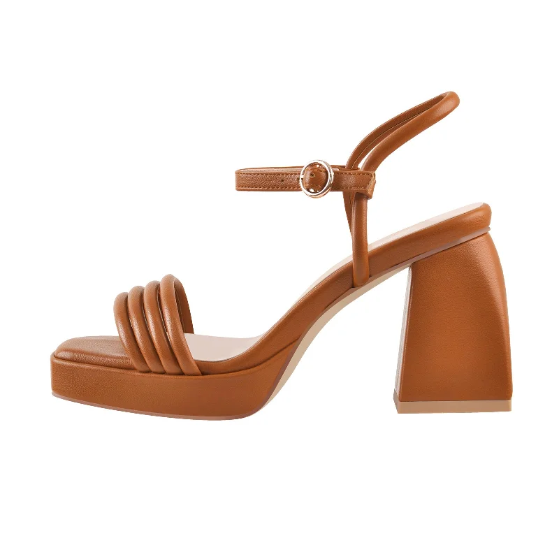 Men's sandals with a toe post design Men's sandals with a toe post design Platform Design Heel Ankle Strap Black Brown Sandals