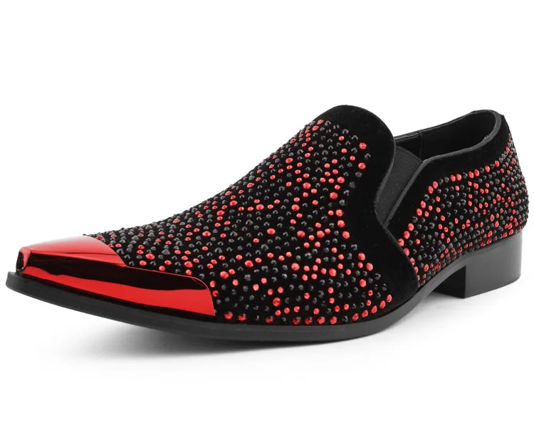 Men's formal shoes with a polished shine Desta Black/Red