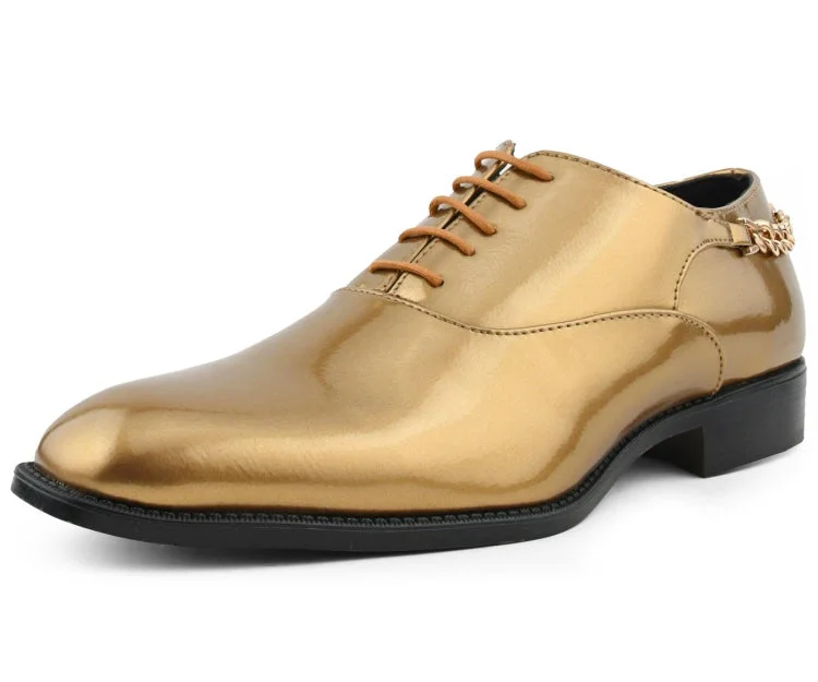 Men's formal shoes with a contrast stitching detail Chainz Gold