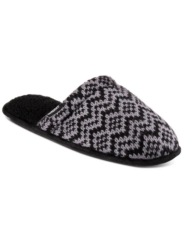 Men's slippers with a wool blend upper for warmth Mens Faux Shearling Chervon Slide Slippers