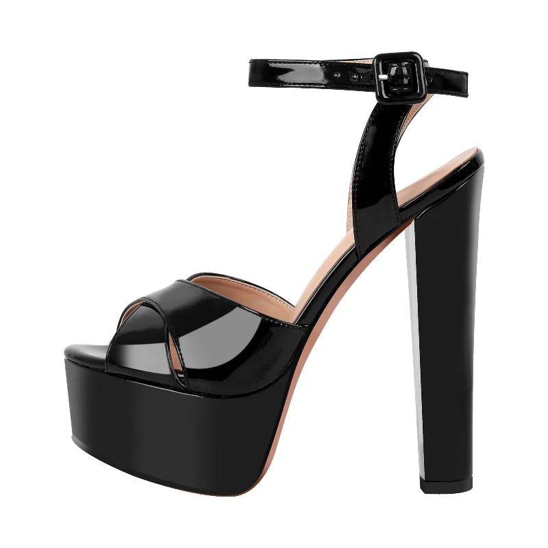 Men's sandals with a cushioned footbed Men's sandals with a cushioned footbed Black Platform Chunky Heel Ankle Strap Sandals