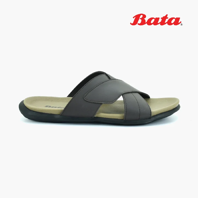 Leather men's slippers with a mule style Bata - Men