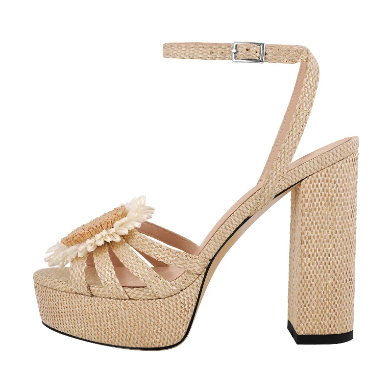 Men's sandals with a durable outer sole Men's sandals with a durable outer sole Sunflower Straw Platform Ankle Strap Sandals