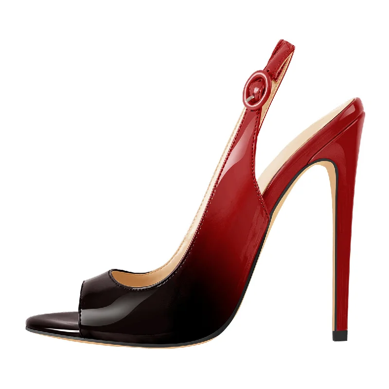 Men's leather sandals with an adjustable strap Men's leather sandals with an adjustable strap Black Red Gradient Open Toe High Heels Slingback Sandals