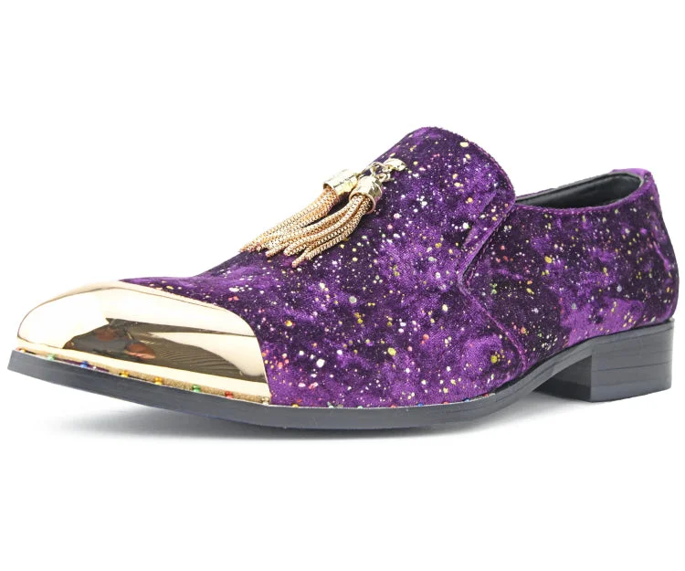Men's formal shoes with a leather sole and heel Chaz Purple