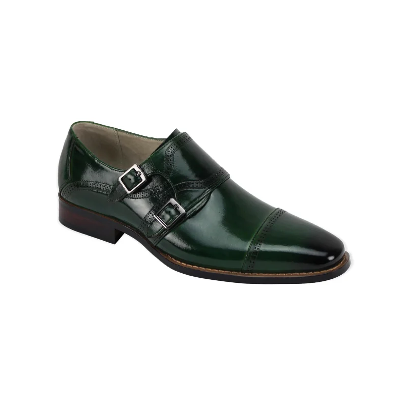 Men's formal shoes with a leather sole and heel GIOVANNI: NOEL Double Buckle