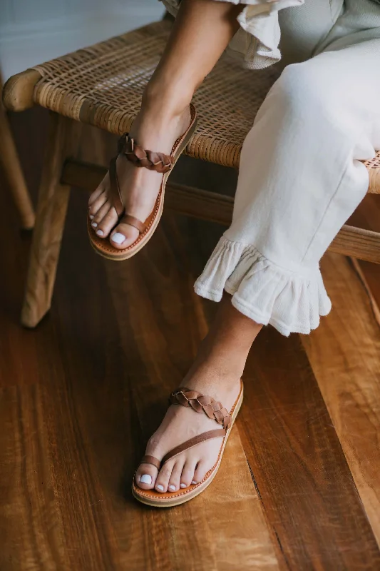 Men's sandals with a padded heel Men's sandals with a padded heel Griegas Sandals - Moka Leather