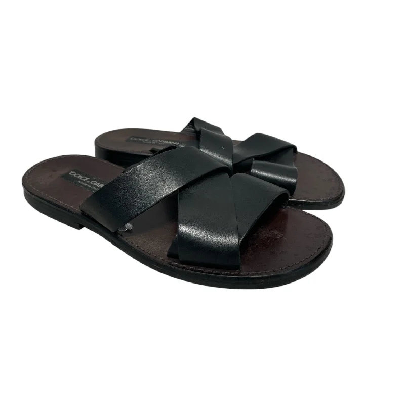 Flip - flop style men's sandals for beach wearDOLCE&GABBANA/Sandals/US 8.5/Black/Leather/A80004 Flip - flop style men's sandals for beach wearDOLCE&GABBANA/Sandals/US 8.5/Black/Leather/A80004