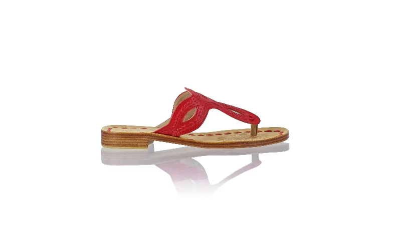 Men's sandals with a contrast stitching detailAfrica 20mm Flat - All Red