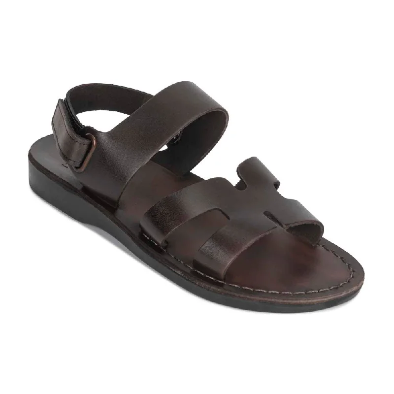 Men's sandals with a durable outer soleMen's sandals with a durable outer soleAnne - Leather Slingback Flat Sandal | Brown