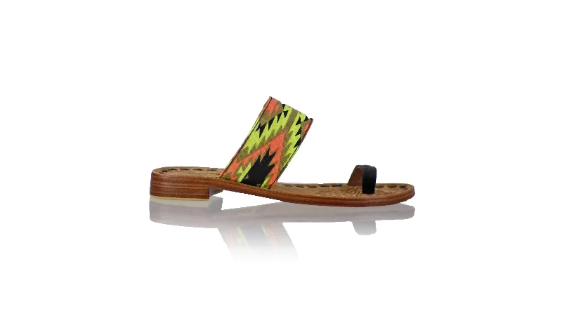 Men's sandals with a buckle closureArini 20mm - Black & Lime Black Orange Canvas