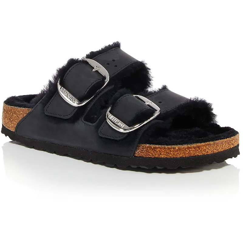 Men's sandals with a buckle closureArizona Big Buckle Shearling Mens Leather Footbed Slide Sandals Men's sandals with a buckle closureArizona Big Buckle Shearling Mens Leather Footbed Slide Sandals