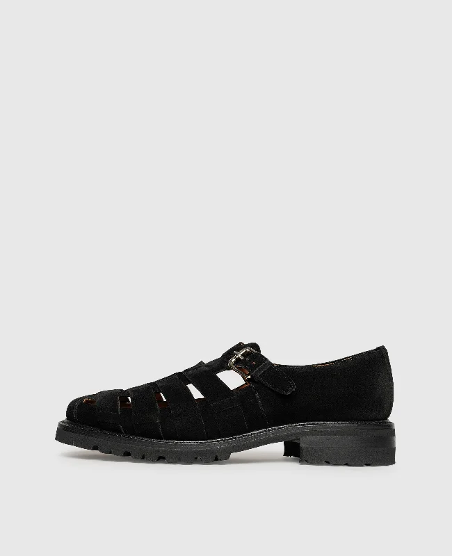 Men's leather sandals with an adjustable strapBarkley FSI - Black