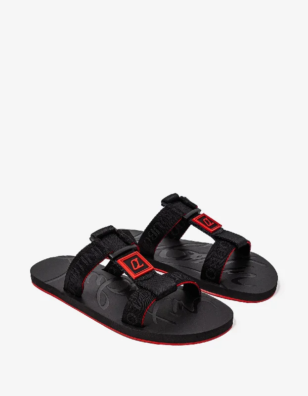 Men's sandals with a padded heelChristian Louboutin Black Surf Sandals