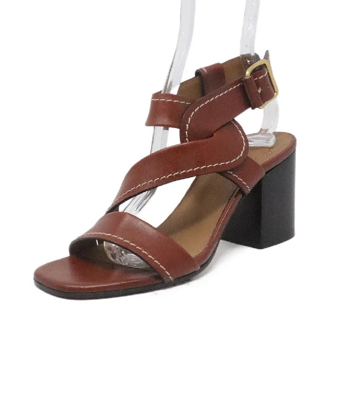 Men's sandals with a padded heelChloe Tobacco Leather Sandals sz 10