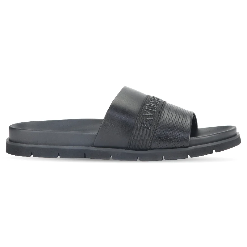 Men's leather sandals with an adjustable strapPavers England embossed men's mule slider