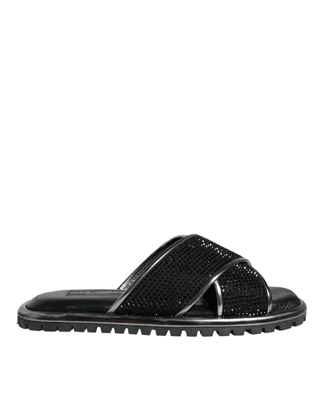 Men's sandals with a decorative buckle or charmDolce & Gabbana Strass Criss-Cross Slide Sandals Men's Shoes (Pre-Owned) Men's sandals with a decorative buckle or charmDolce & Gabbana Strass Criss-Cross Slide Sandals Men's Shoes (Pre-Owned)