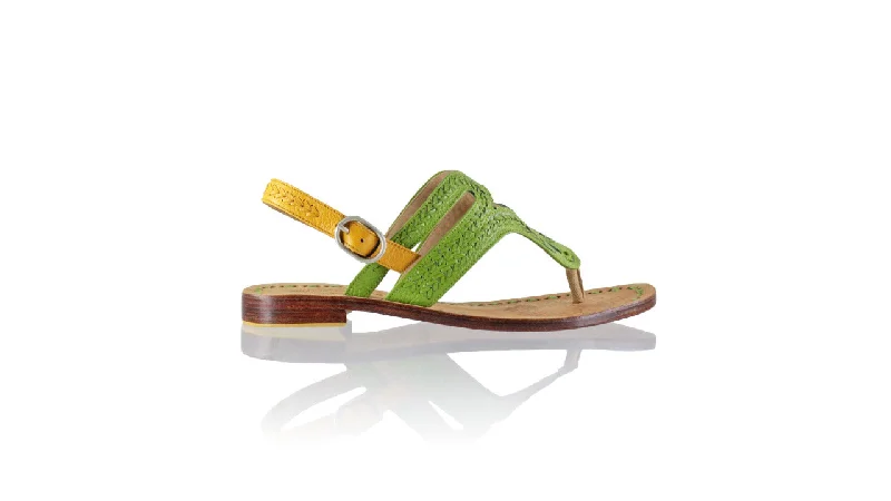 Men's sandals with a buckle closureEmma 20mm Flat - Green Bkk & Mustard Bkk