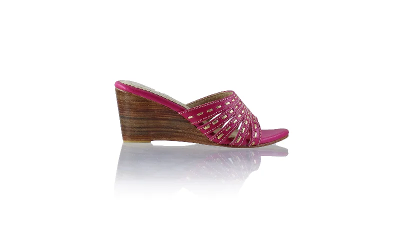 Men's sandals with a toe post designEvita 80mm Wedges - Fuschia & Gold