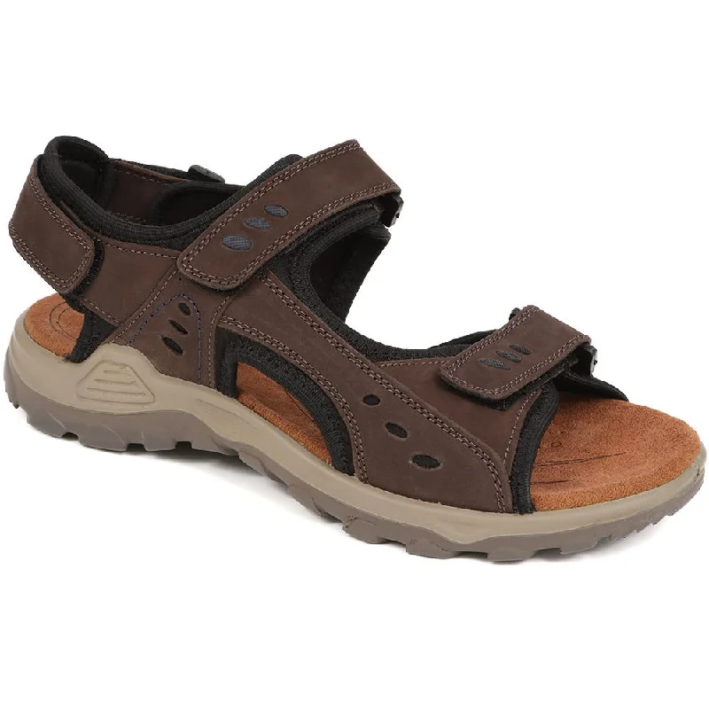 Men's sandals in a neutral color like black or brownFull-Adjustable Touch-Fasten Sandals - DDIN39015 / 324 983