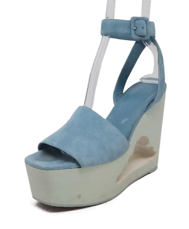 Men's sandals with a decorative buckle or charmHermes Blue Suede & Wood Wedges sz 9 Men's sandals with a decorative buckle or charmHermes Blue Suede & Wood Wedges sz 9
