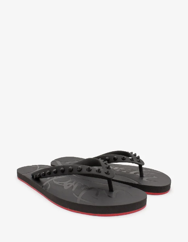Flip - flop style men's sandals for beach wearChristian Louboutin Loubi Flip Black Sandals Flip - flop style men's sandals for beach wearChristian Louboutin Loubi Flip Black Sandals