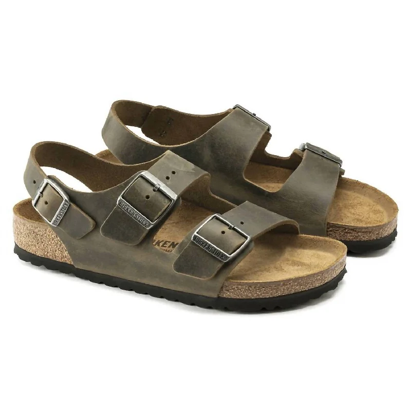 Flip - flop style men's sandals for beach wearMen's Milano Oiled Leather Sandal (Regular/wide) In Khaki Flip - flop style men's sandals for beach wearMen's Milano Oiled Leather Sandal (Regular/wide) In Khaki