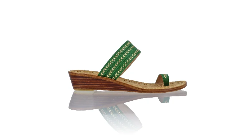 Men's sandals with a buckle closureMerauke 35mm Wedge - Dark Green & Gold