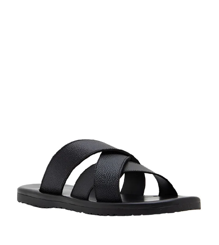 Men's sandals with a padded heelMXS 26710-SM BLACK