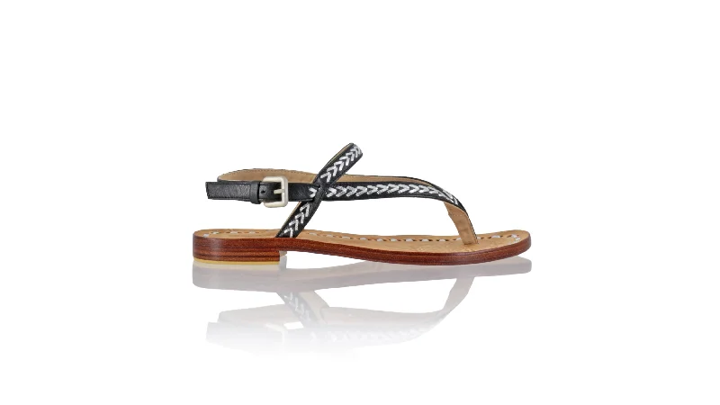 Men's sandals with a shock - absorbing insolePapua 20mm Flat - Black & Silver