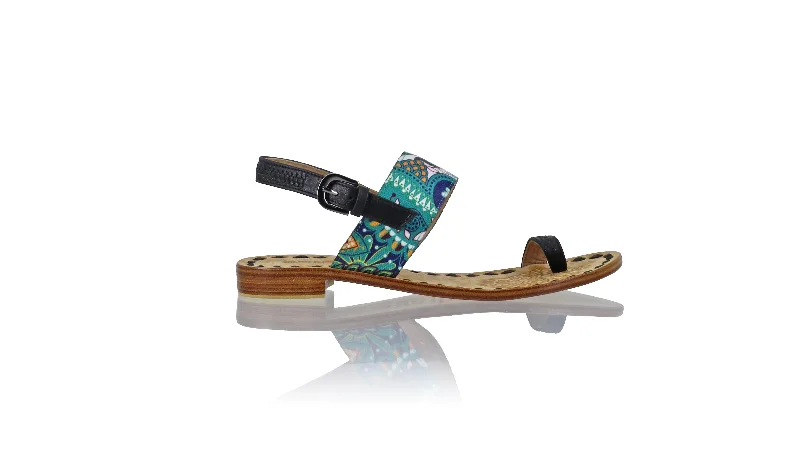 Flip - flop style men's sandals for beach wearPrana 20mm Flat - Black & Tosca Paisley Ribbon